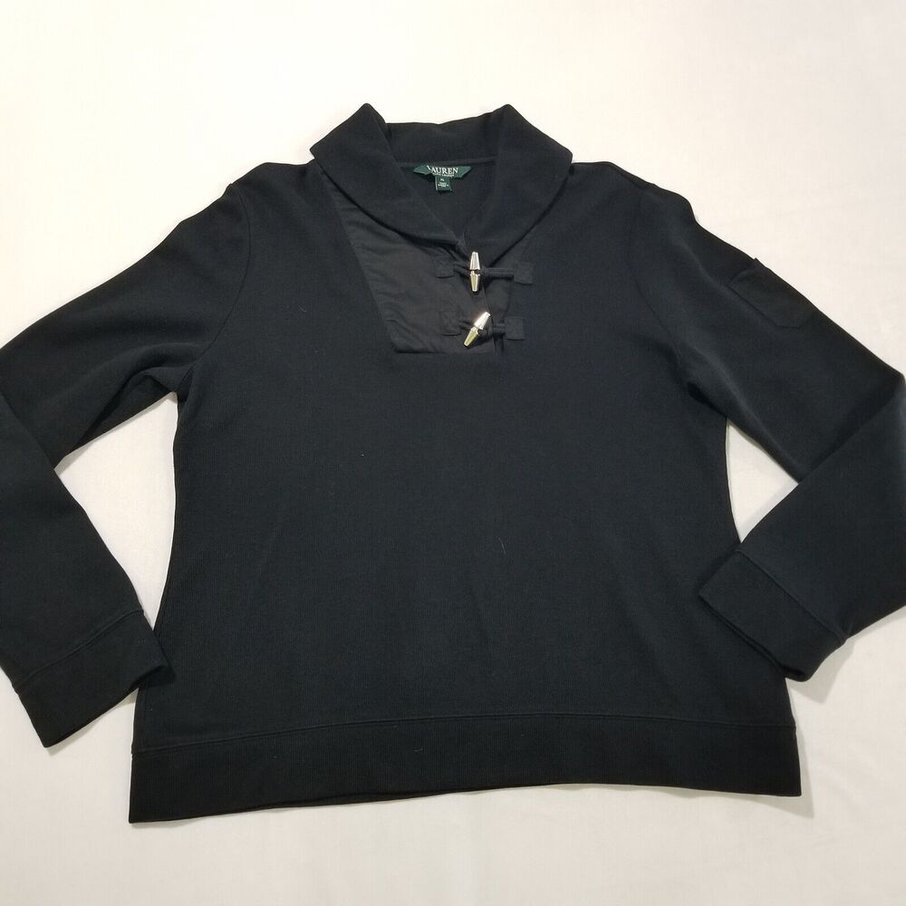 Lauren Ralph Lauren Sweater Womens XL Large Shawl Collar Fisherman Pullover